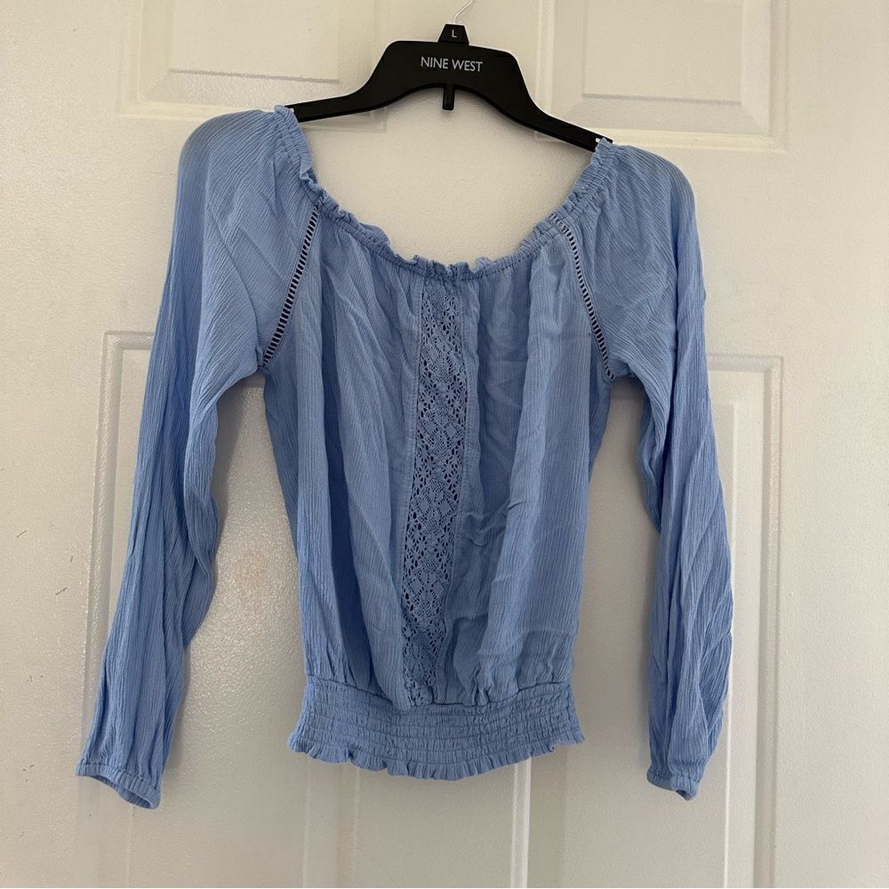 Aeropostale blue off shoulder top
